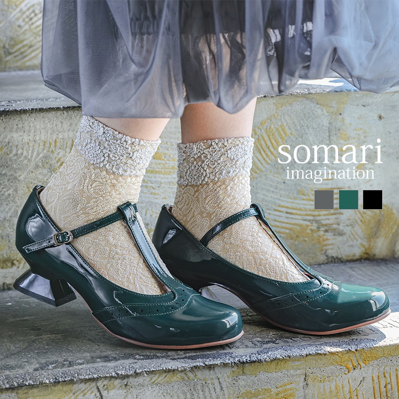 somari imagination(ソマリイマジネーション)Tストラップパンプス