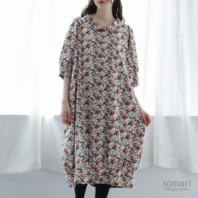 somari imagination(ソマリイマジネーション)アンティークフラワーシャツワンピース