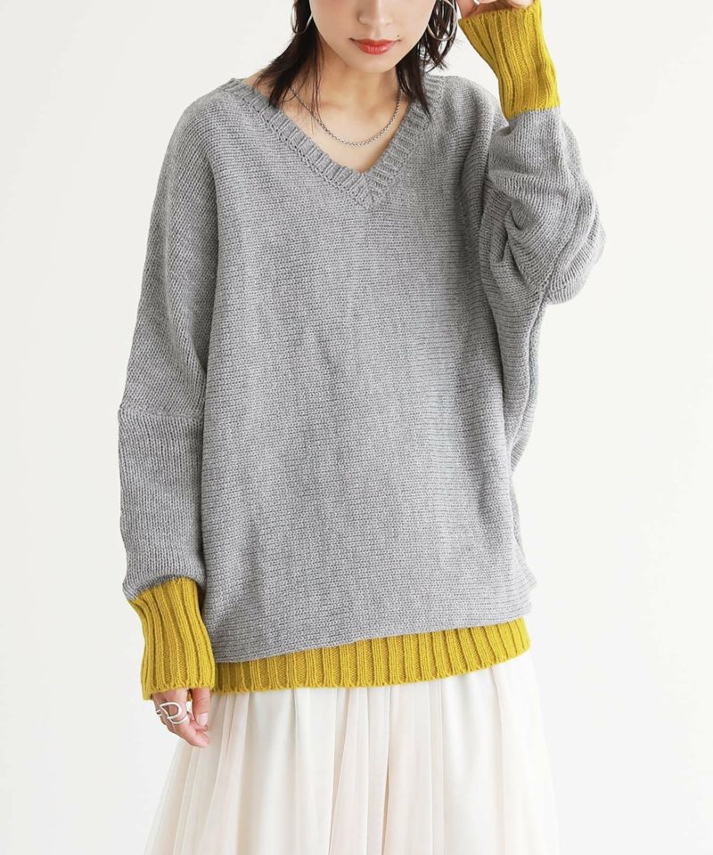 希少 美品 ワイズ 上質 ウール 変形デザイン クルーネック ニット ボア NATURE” kana akiyama クルーネックニットプルオーバー – Common