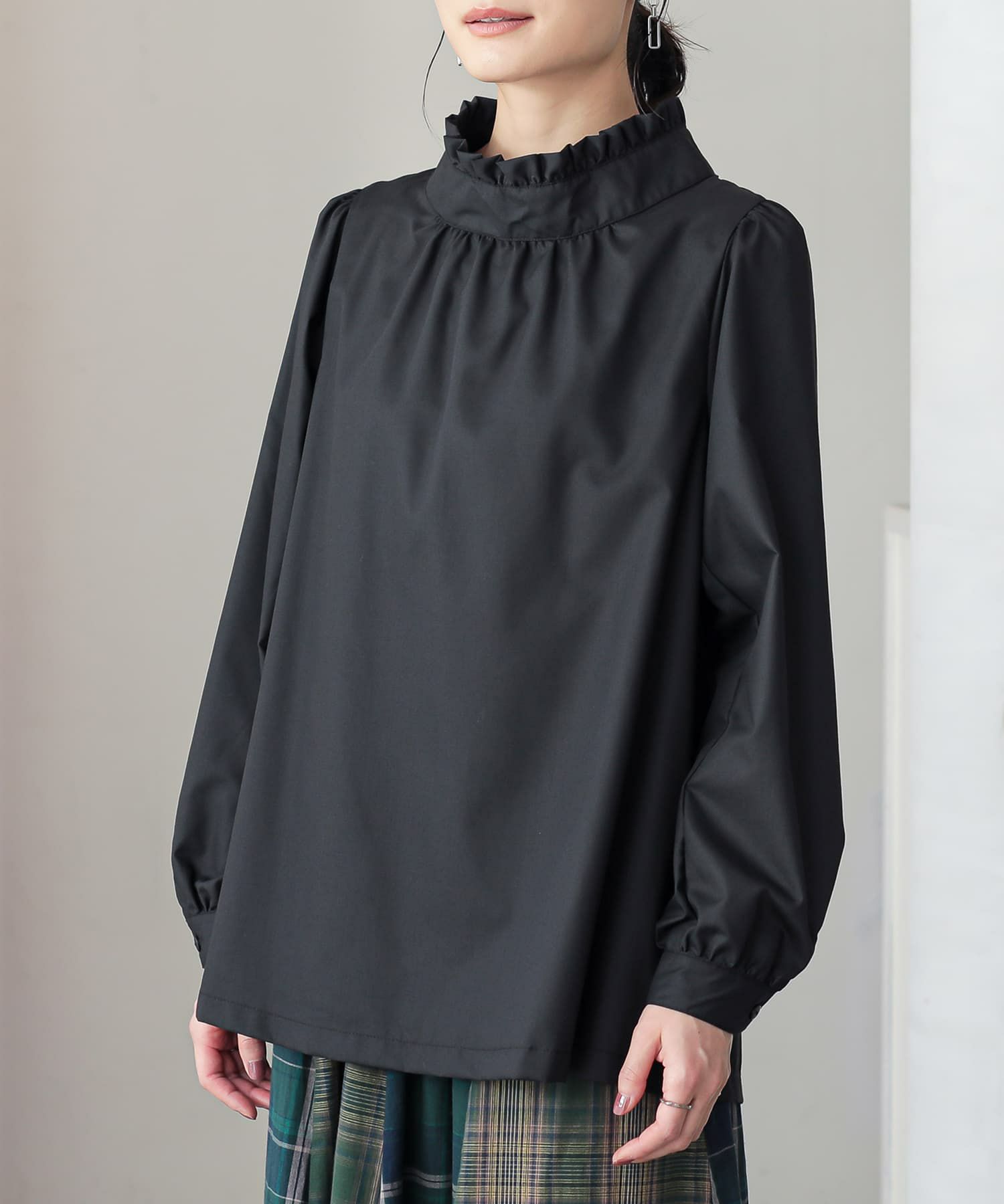 n'OrLABELフリルスタンドカラーブラウス』レディースファッション通販