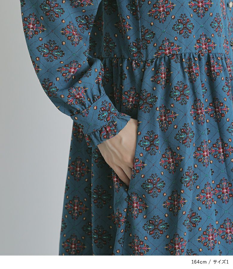 Somari Imaginationフリル レトロデザインロングワンピース