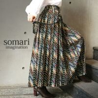 somari imagination(ソマリイマジネーション)レトロ柄プリーツロングスカート