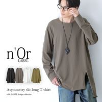 n'OrLABELアシンメトリースリットロンT