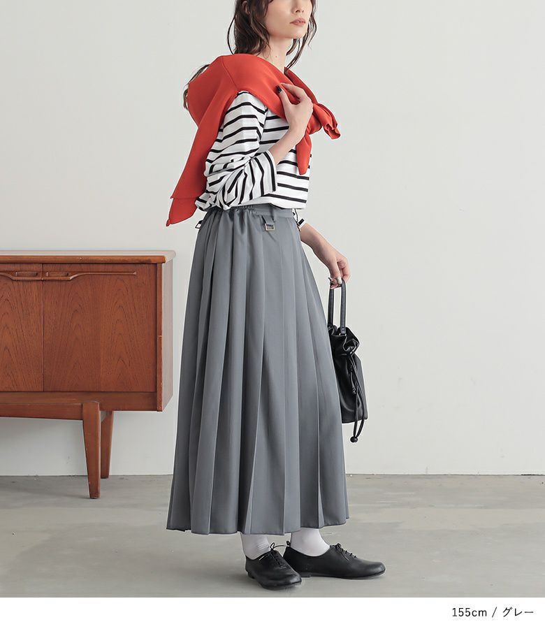 n'OrLABELサス付きプリーツスカート』