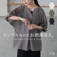 nOrLABEL(ノアールレーベル)洗練タックデザインブラウス