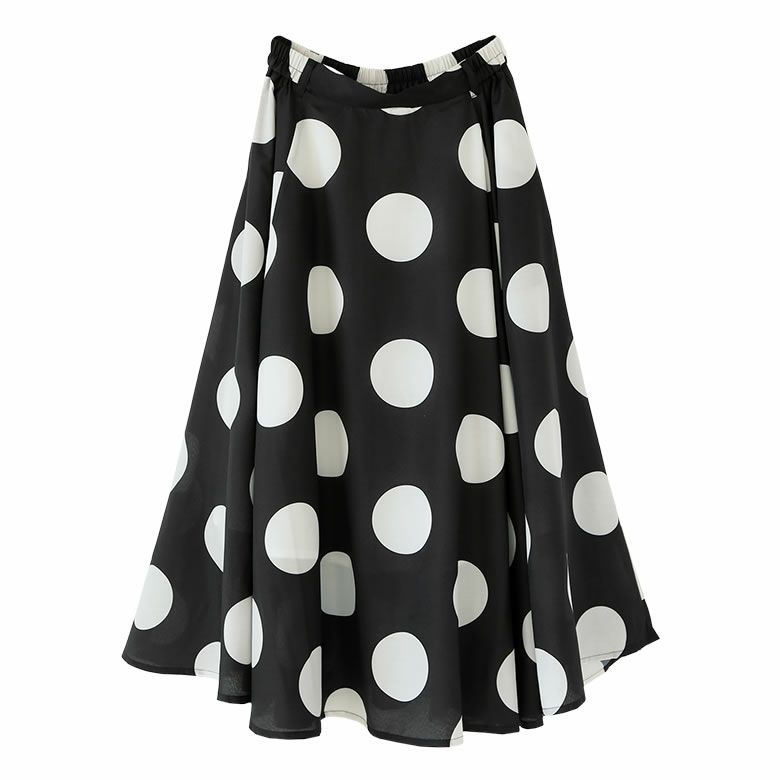 n'OrLABEL Dot Pattern Flare Long Skirt
