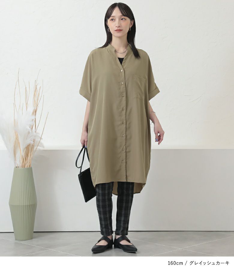 ボンポワン☆シャツワンピ☆size12 小さいサイズ】箔加工シャツワンピース(ワンピース) | MK MICHEL