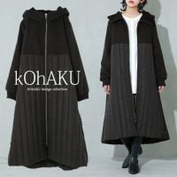 kOhAKU異素材切替キルティングコート