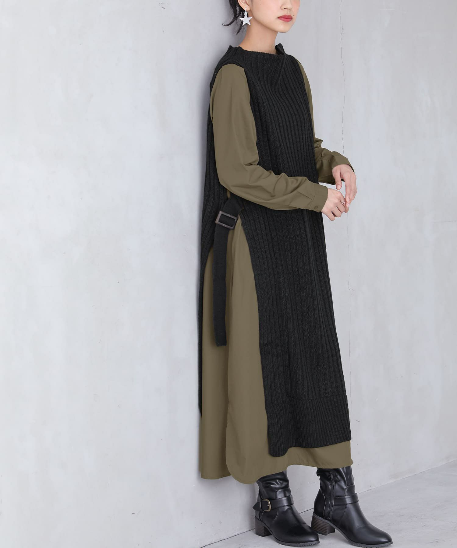 N Orlabelシャツドッキングニットワンピース レディースファッション通販サイトのオシャレウォーカー