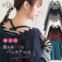 n'OrLABELバッククロスデザインロンT