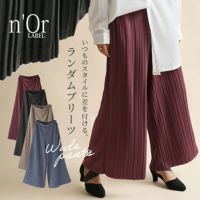 n'OrLABELランダムプリーツワイドパンツ