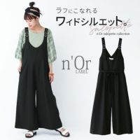 n'OrLABELバックルデザインワイドサロペット