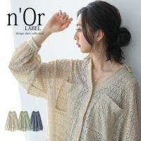 n'OrLABELカットソーレースシアーシャツ