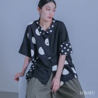 kOhAKU(コハク)ドット切替アシメシャツ