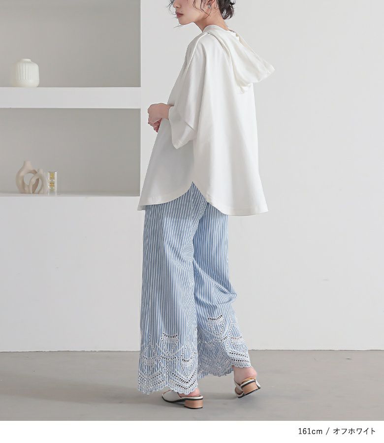 N Orlabel裾ラウンドゆるパーカー