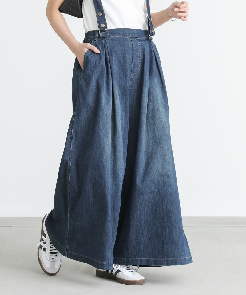 ほぼ新品♪雑誌掲載♪サスペンダー付きワイドデニム GYDA ジーンズ デニム デニムパンツ ハイウエストサスペンダー