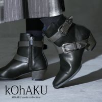 kOhAKUデザインバックルショートブーツ