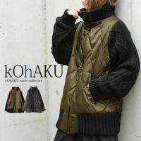 kOhAKU異素材キルティングブルゾン