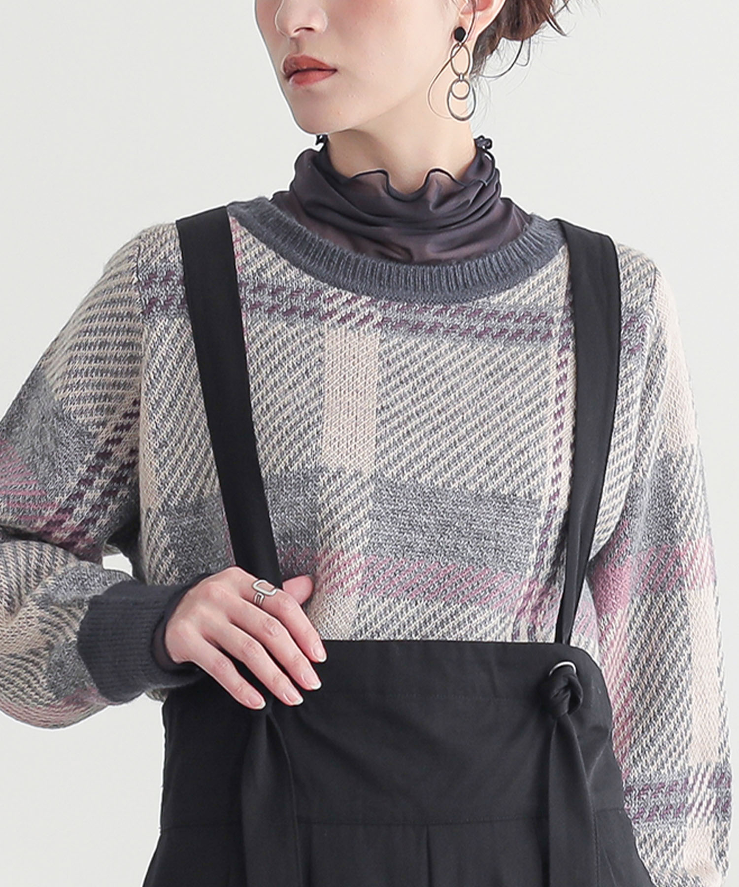 n'OrLABELタートルネックシアー切替カットソー』