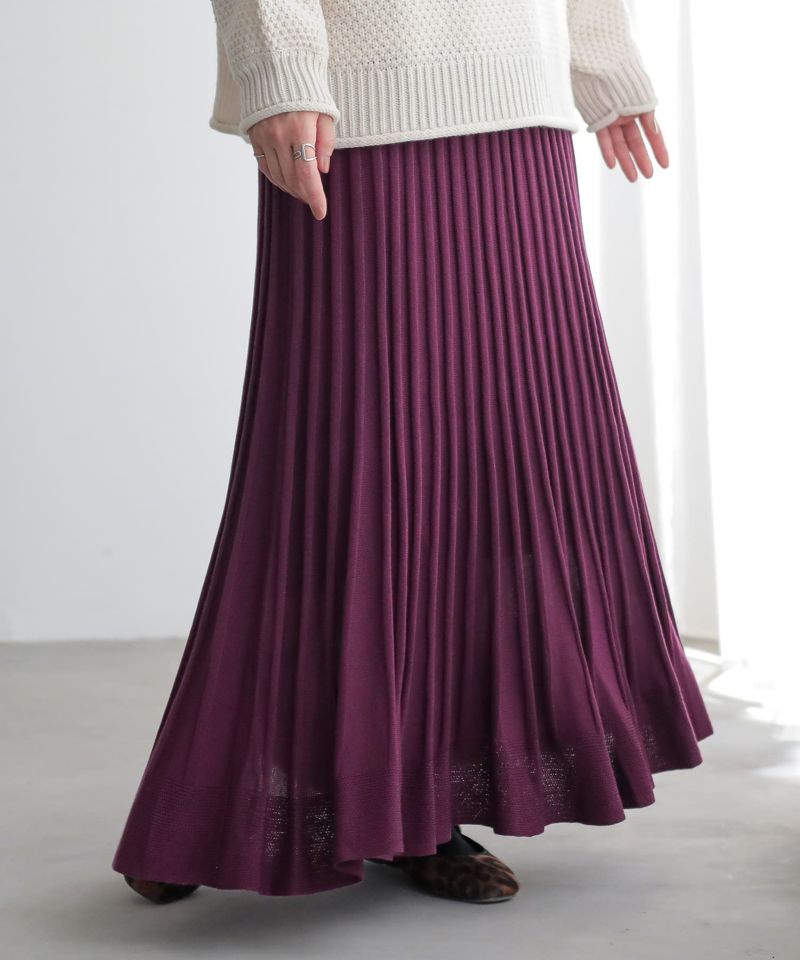 n'OrLABELあぜ編みニットフレアスカート』