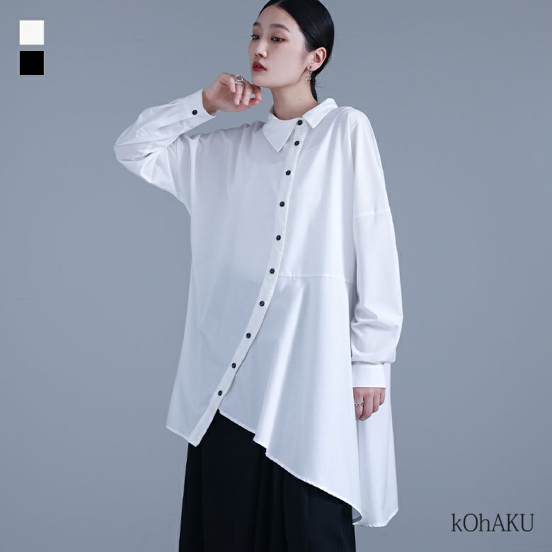 未使用 アシメフレアヨークブラウス 望ましく 