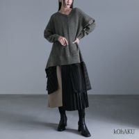 kOhAKU異素材ドッキングニットワンピース