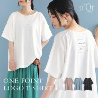 n'OrLABELワンポイントロゴプリントTシャツ