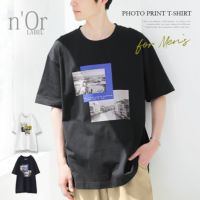 n'OrLABELビッグシルエットフォトグラフィックTシャツ