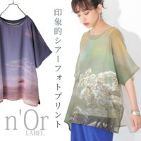 nOrLABEL(ノアールレーベル)フォトプリントシアートップス×タンクトップセット