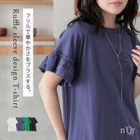 nOrLABEL(ノアールレーベル)袖フリルTシャツ