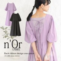 n'OrLABELバックリボンデザインワンピース