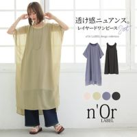 n'OrLABELシフォンワンピ×ノースリカットワンピセット