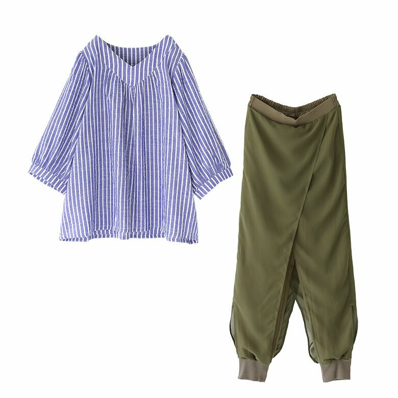こなれた大人印象に導くナチュラルモードコーデ2点SET※返品・交換不可※ パンツ2(LL-3L) ブラウス(フリーサイズ) こなれた大人印象に導くナチュラルモードコーデ2点SET※返品・交換不可※ パンツ2(LL-3L) ブラウス(フリーサイズ)