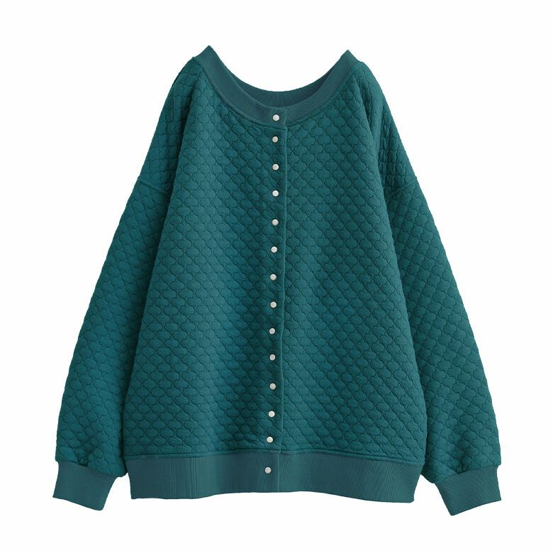 前後2wayキルティング風カットソーカーディガン【30】 1(M~L) ブルーグリーン 前後2wayキルティング風カットソーカーディガン【30】 1(M~L) ブルーグリーン