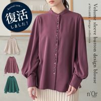 nOrLABEL(ノアールレーベル)タックデザイン袖ブラウス