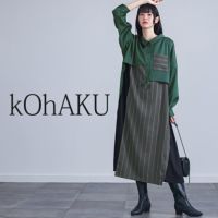 kOhAKU(コハク)異素材ドッキングレイヤード風ワンピース