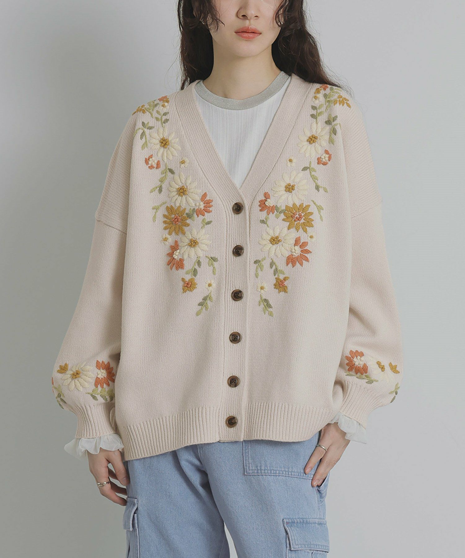 wpc アトリエサガン ATELIER SAGAN カーディガン L ピンク系 カシミア 
