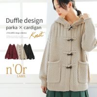 n'OrLABELダッフルデザインニットパーカー