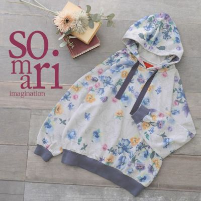 somari imaginationフラワープリントパーカー