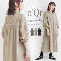 n'OrLABELバックギャザースキッパーシャツワンピース