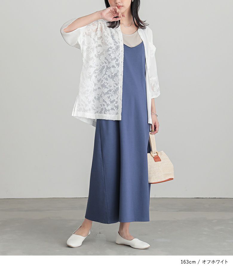 n'OrLABEL花柄シアーカットジャカードシャツ』