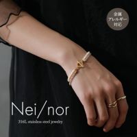 Nei/norステンレスパール×ビジューブレスレット