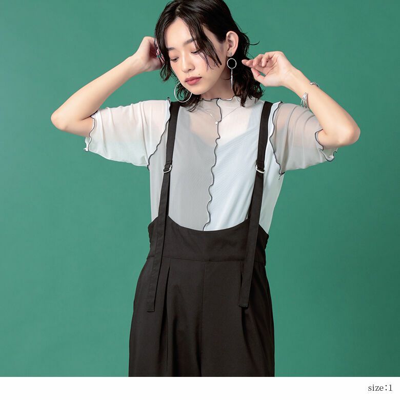 【新品タグ付き】ベアタックオールインワン　ブラック n'OrLABELタックデザインサロペット』