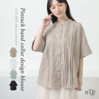 nOrLABEL(ノアールレーベル)ピンタックバンドカラーブラウス