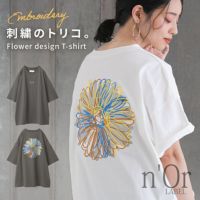 nOrLABEL(ノアールレーベル)フラワーグラフィカルTシャツ