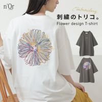 nOrLABEL(ノアールレーベル)フラワーグラフィカルTシャツ