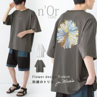 nOrLABEL(ノアールレーベル)フラワーグラフィカルTシャツ