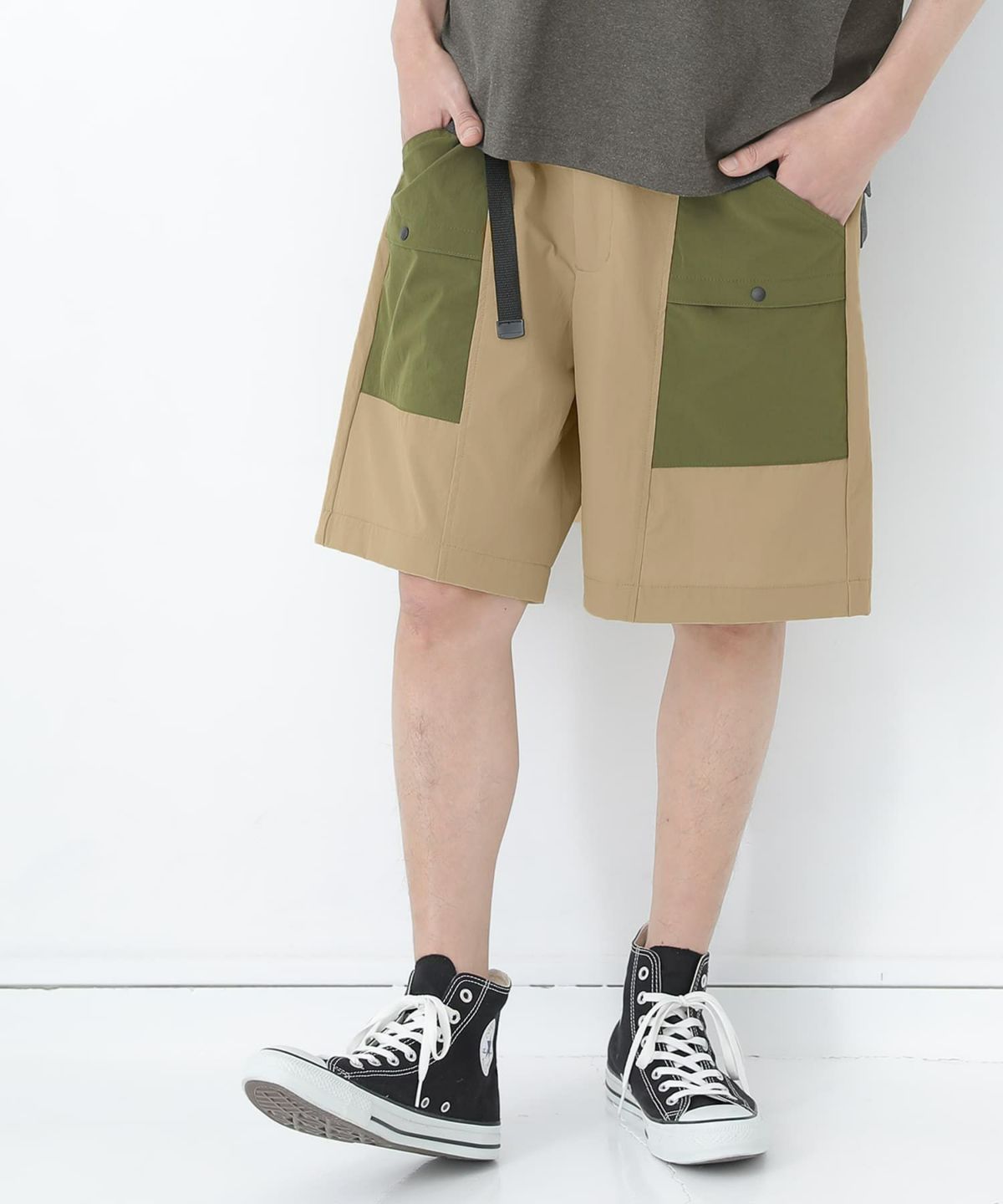 ハレアメ撥水ハーフパンツ【SALE】 M ベージュ ハレアメ撥水ハーフパンツ【SALE】 M ベージュ