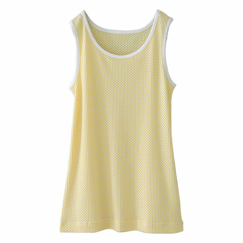ぽこぽこチェック柄タンクトップ【5】【SALE】 1(M~L) サフラン ぽこぽこチェック柄タンクトップ【5】【SALE】 1(M~L) サフラン