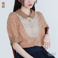 somari imagination(ソマリイマジネーション)レトロ柄ボザム切替ブラウス